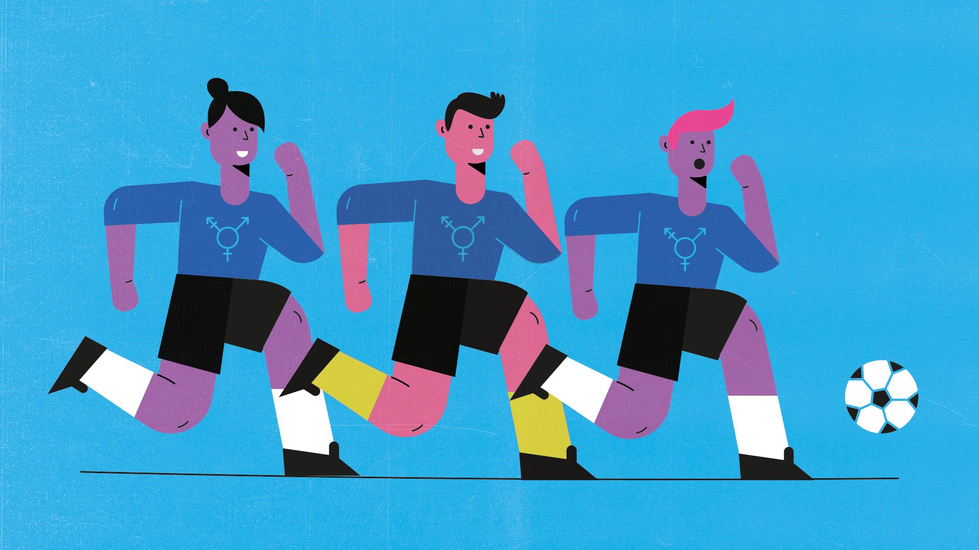 Editorial illustration of Disforia FC by Alma Ríos